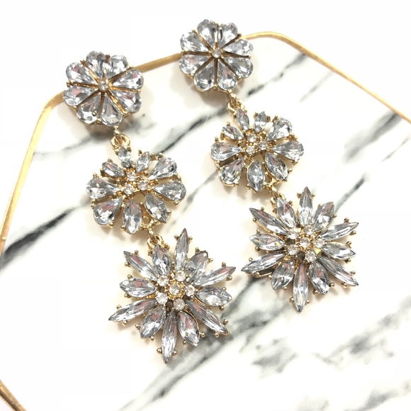 Tennessee Bellee Boutique Jewelry - Gold Rhinestone Wedding Pageant Firework Earring
